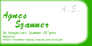 agnes szammer business card